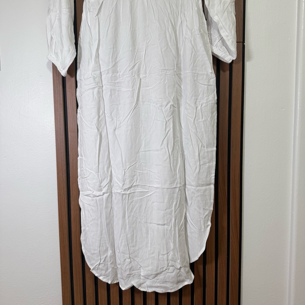White Button-Down Midi Dress - Picture 8 of 9